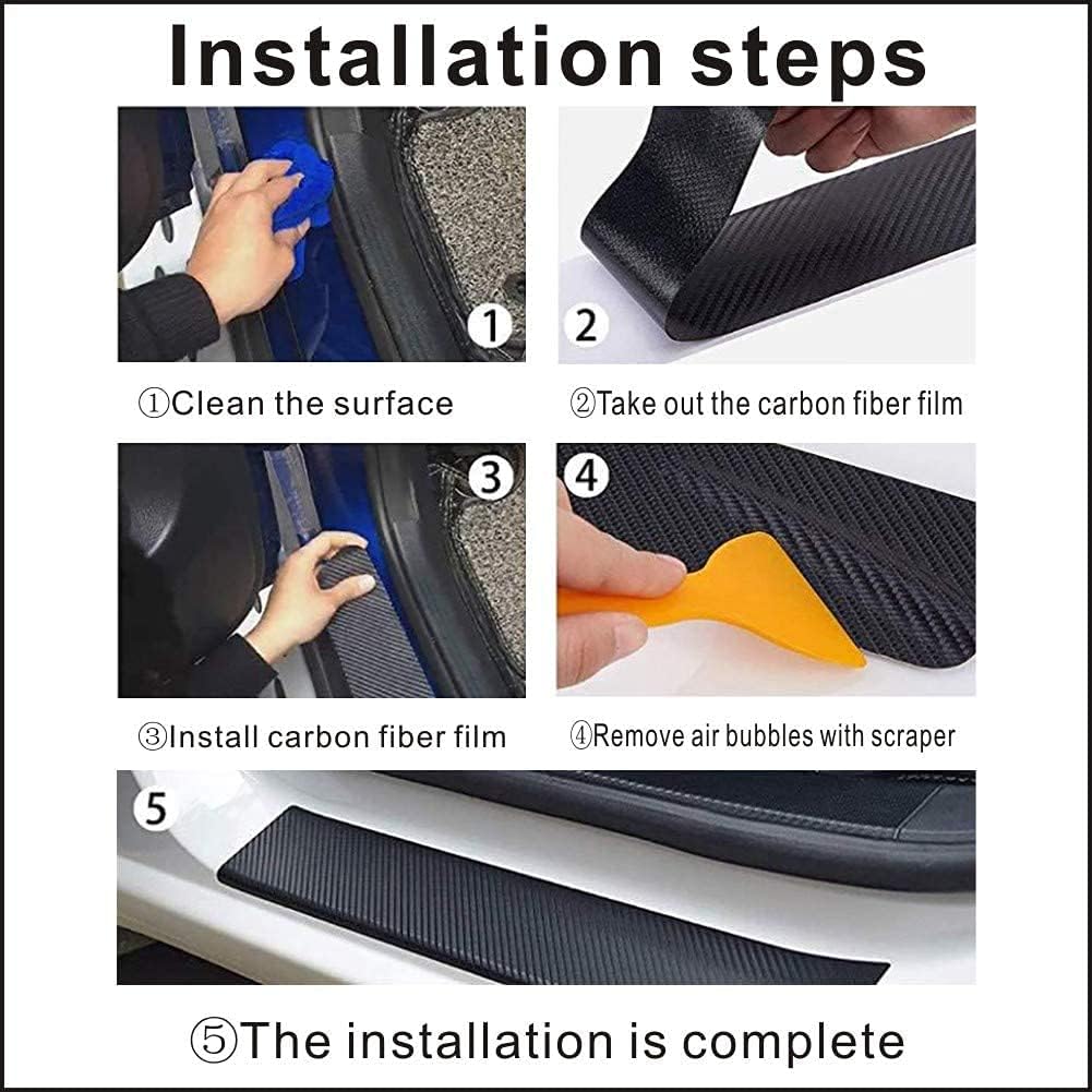 4pcs Carbon Fiber Door Sill Protector Cover P513547