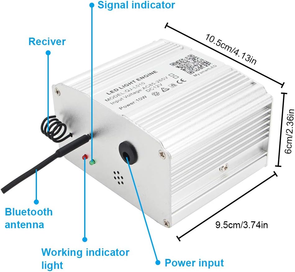 Bluetooth Fiber Optic Light Engine with Remote Control Pack of 2 O184