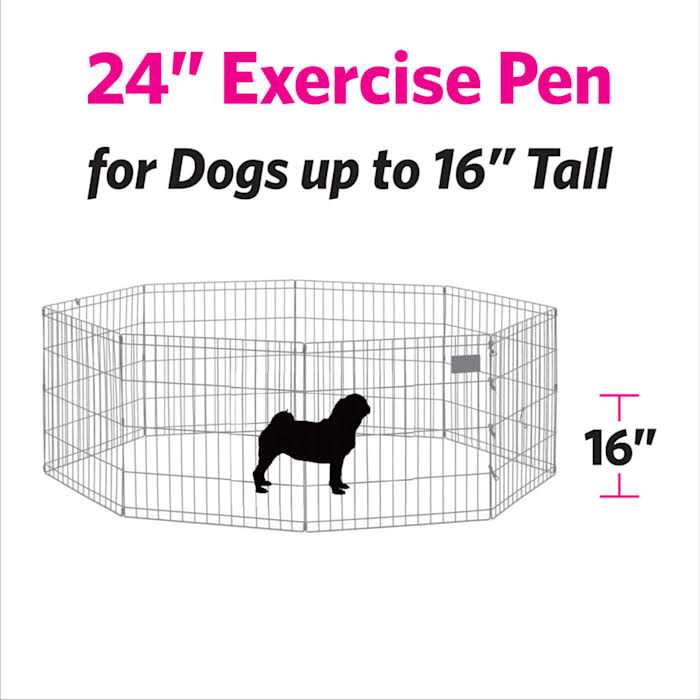 Black 8 Panel Pet Exercise Pen with Walk-Thru Door H297545
