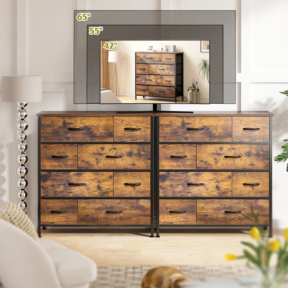 8 Drawer Wood Dresser L159