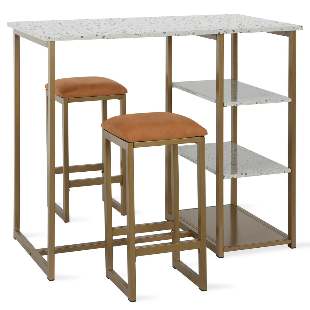 3-Piece Pub Set with Faux Terrazzo Top N265706