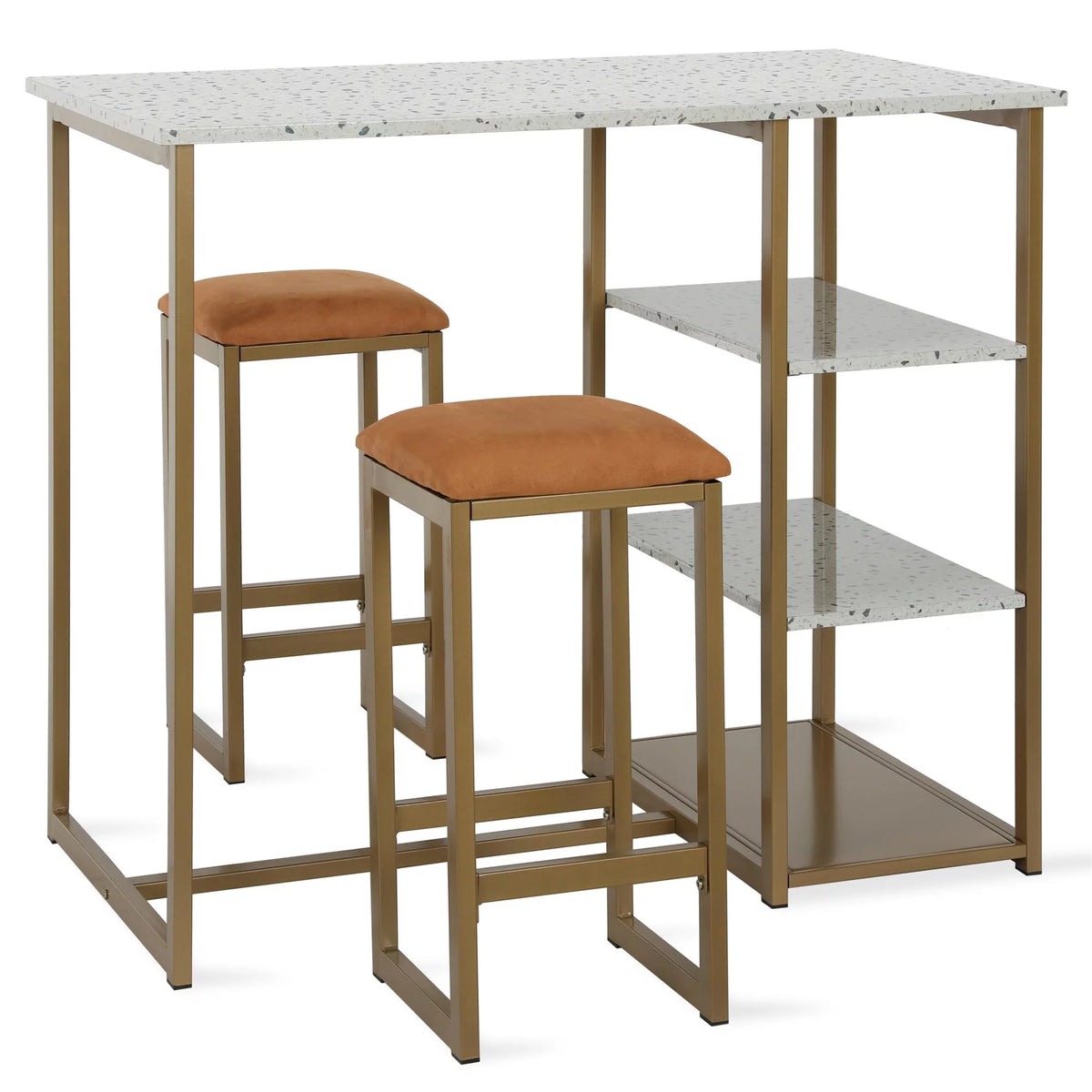 3-Piece Pub Set with Faux Terrazzo Top N265706