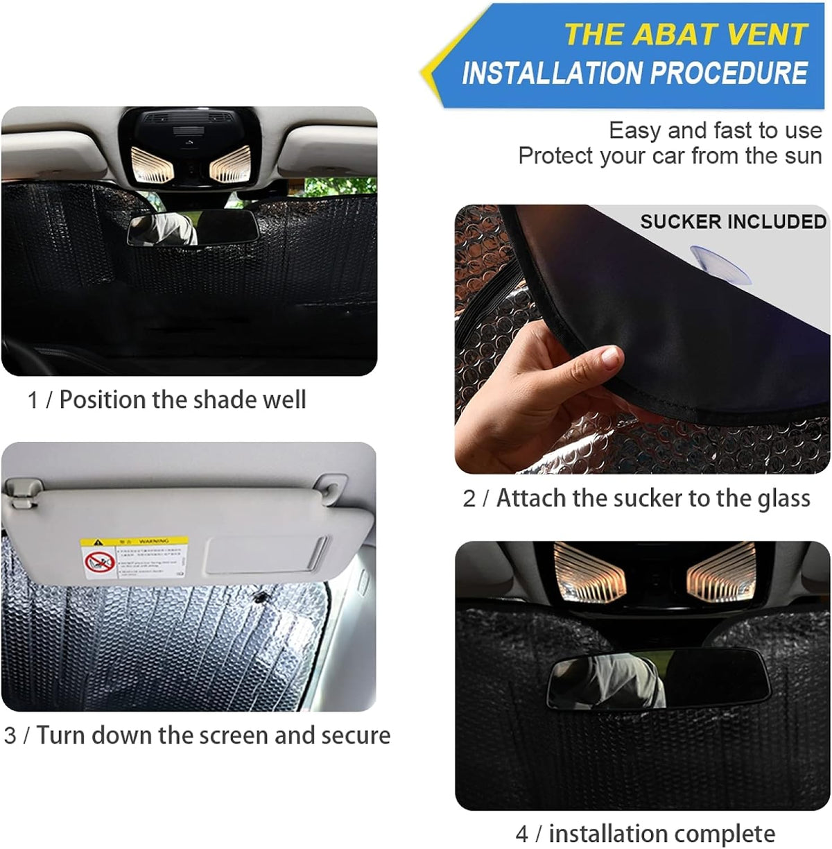 Foldable Windshield Sun Shade for Cars, SUVs, Trucks 55×27.6in R5848