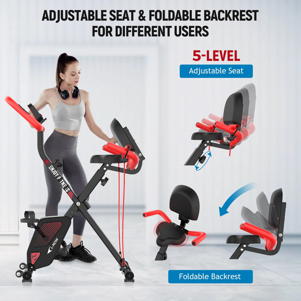 3in1 Foldable Exercise Bike Indoor Cycling Bike Magnetic Stationary Bike 300lb X113527