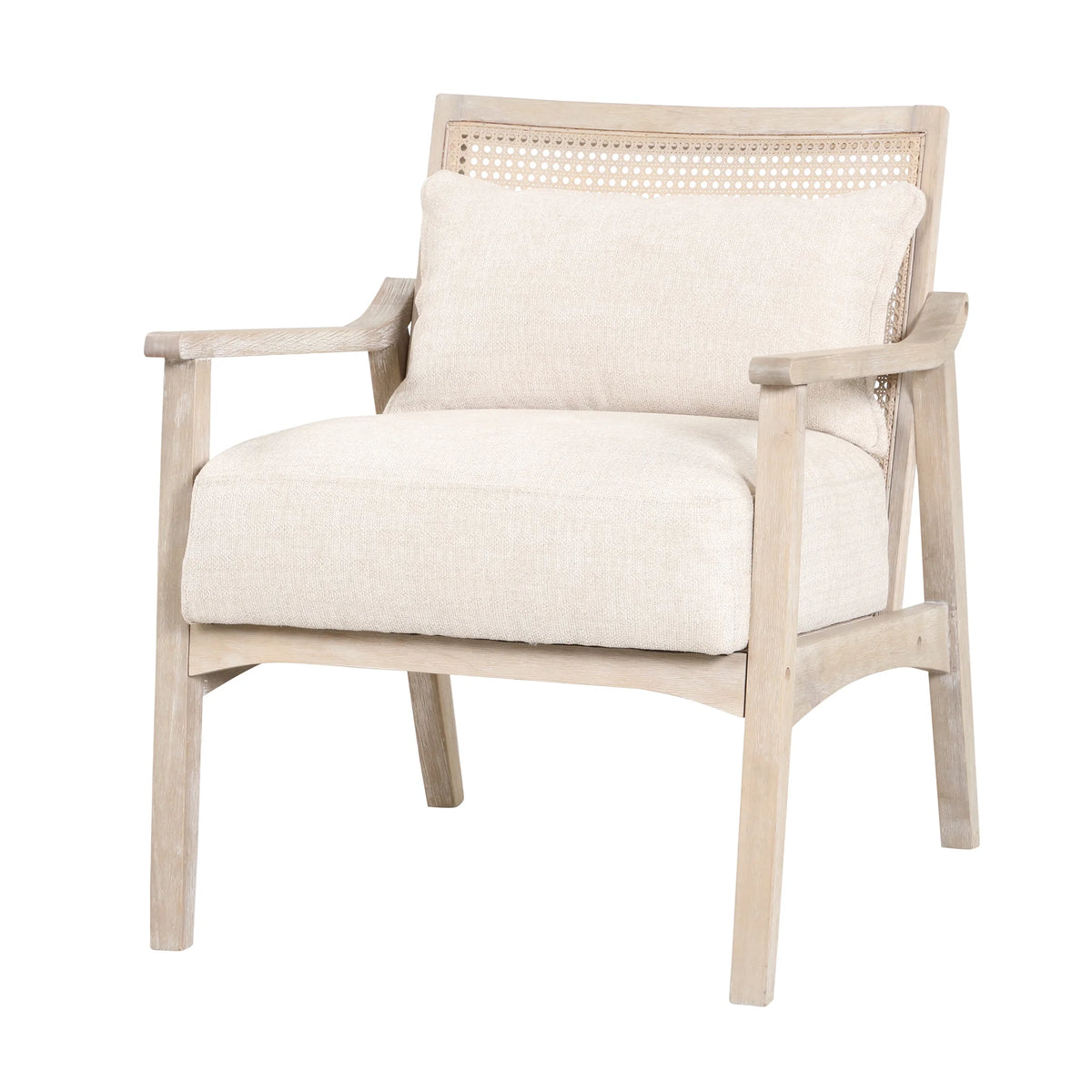 Fabric Upholstered Wooden Accent Chair with Armrests Z796243
