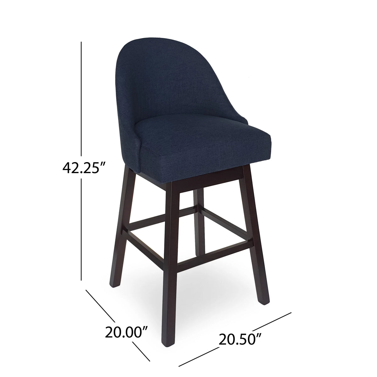 Navy Blue Upholstered Swivel Bar Stool F8027
