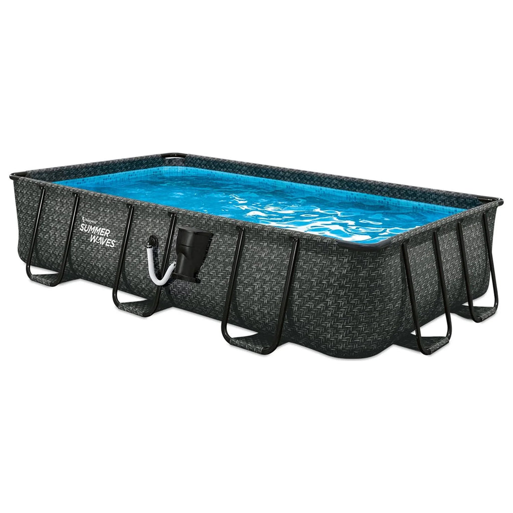 14 Foot Dark Elite Frame Rectangular Swimming Pool L68875