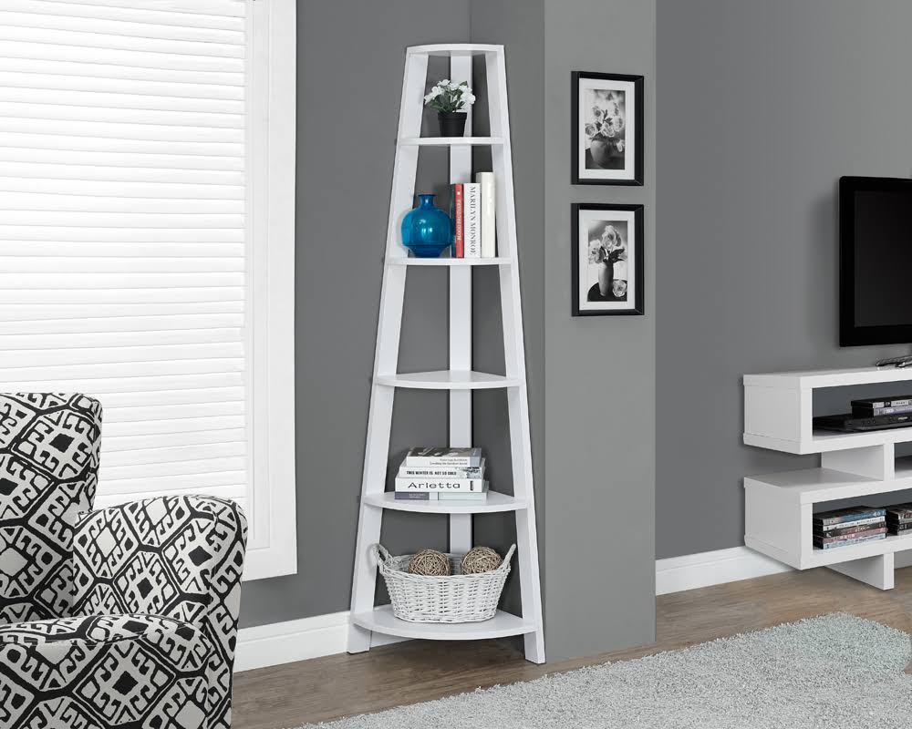 White Corner Bookcase F301