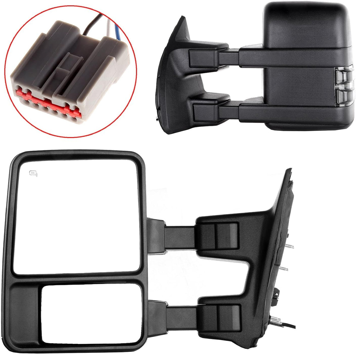Tow Mirrors Left Right Manual Adjusted for Ford F250 F350 F450 F550 SD Excursion W850