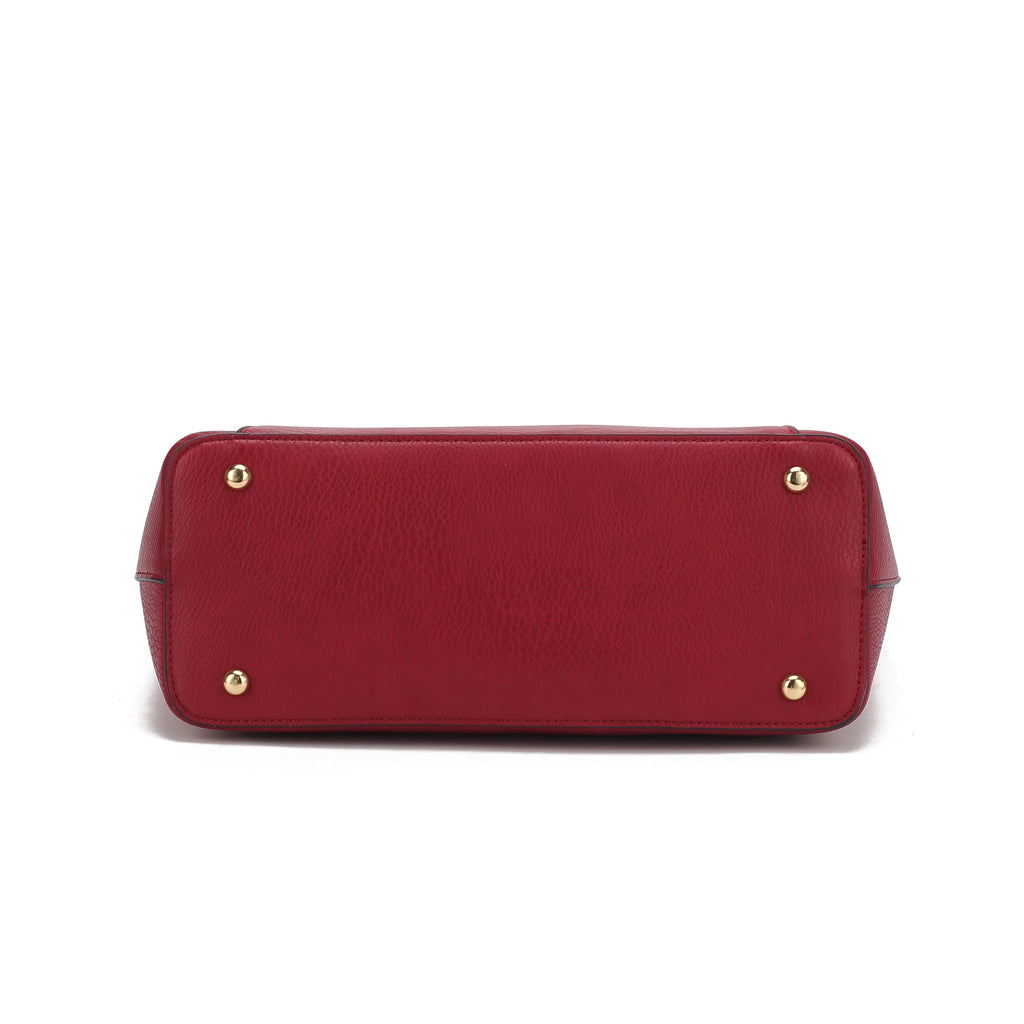 Red Vegan Leather Tote Bag & Wristlet Wallet Z1553