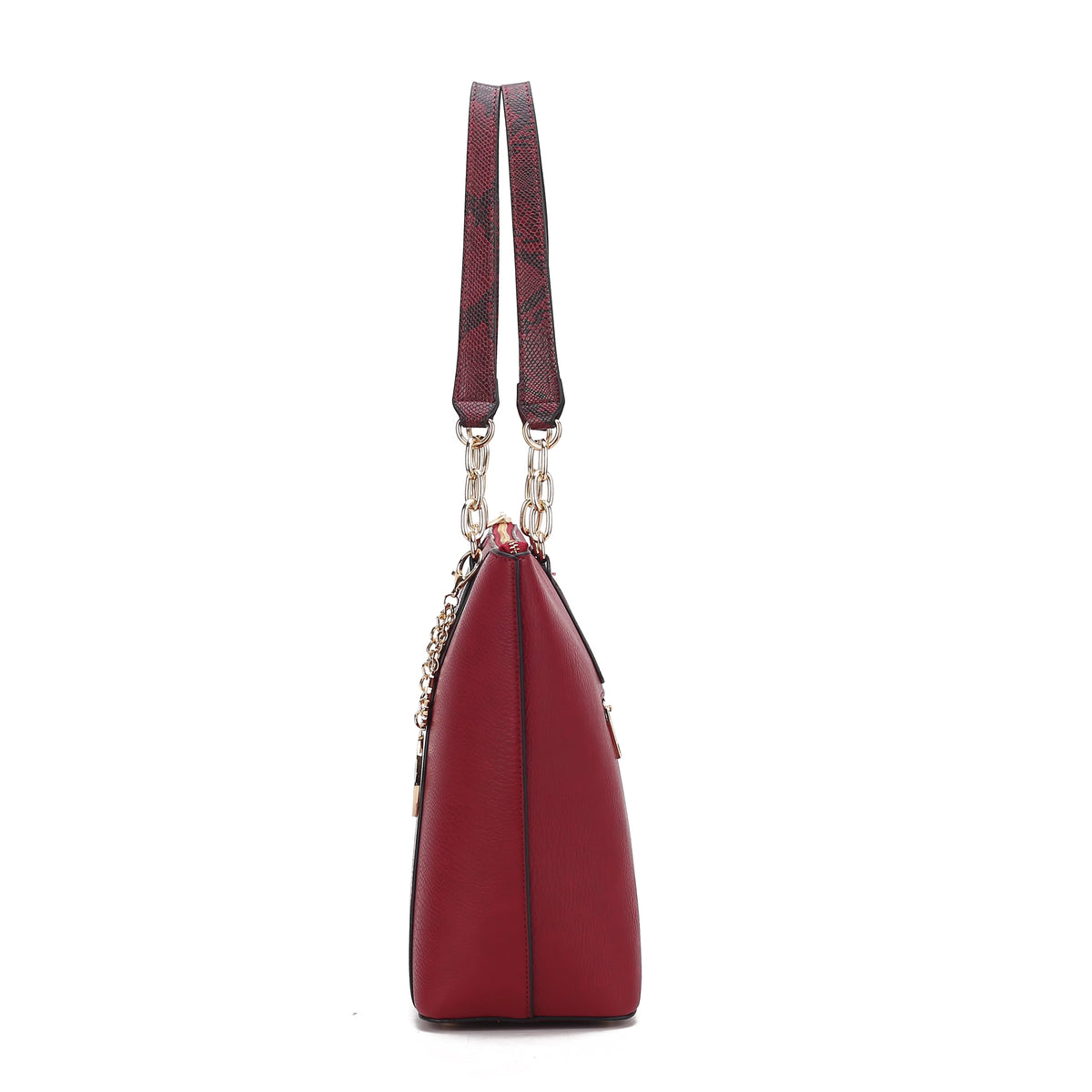 Red Vegan Leather Tote Bag & Wristlet Wallet Z1553