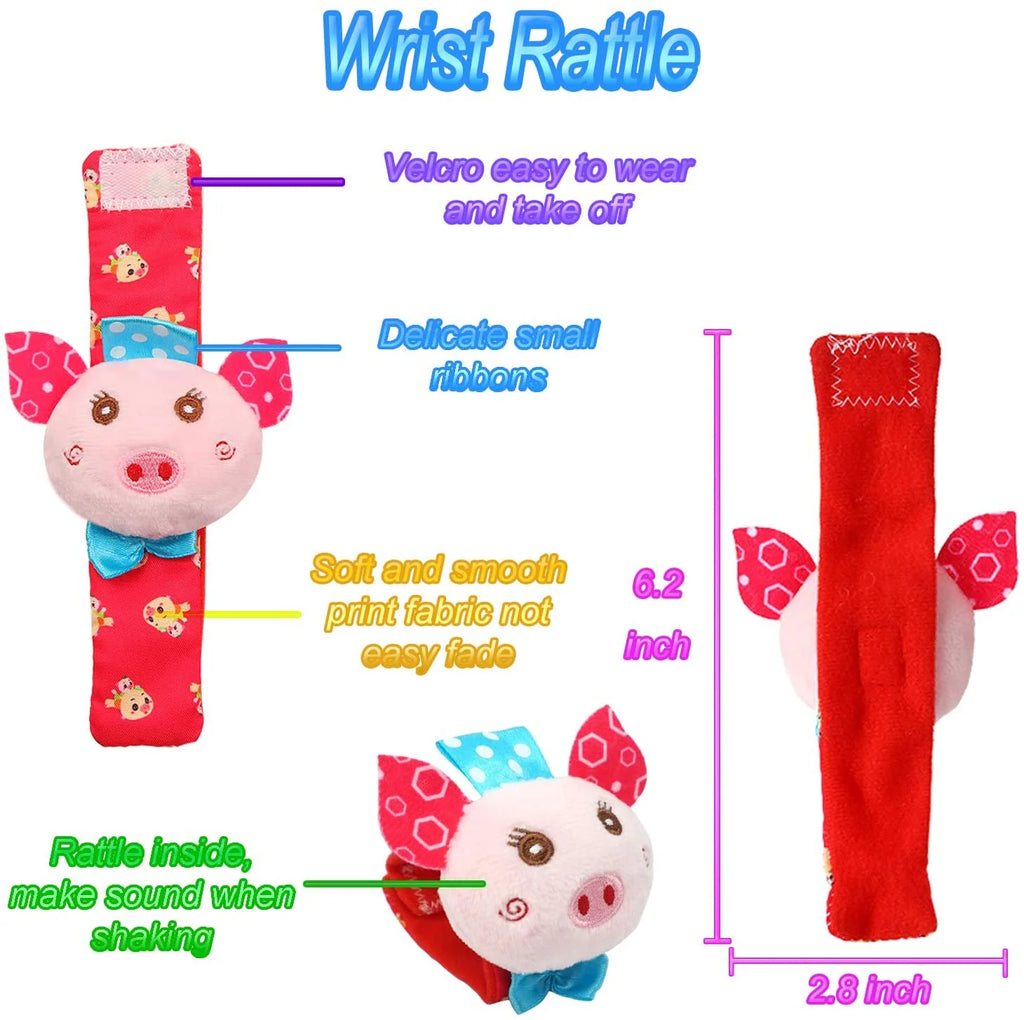 8 Pcs Cotton Baby Wrist Rattle Foot Finder Socks Set R862
