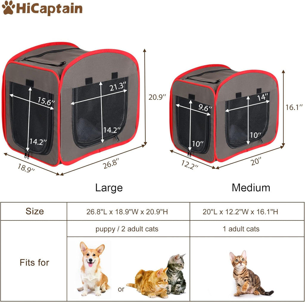 Portable Cat Carrier Collapsible Pet Cage Soft Pop-up Cat Kennel Y52118