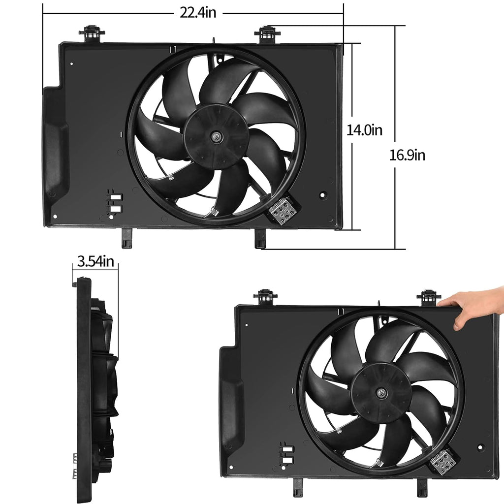 Radiator Cooling Fan Assembly for Ford Fiesta, Pack of 2 Z896982