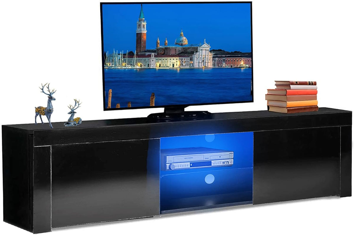 Modern TV Stand with 16 Colors LED Light and Drawer A6501