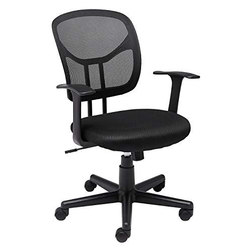 Black Mesh Adjustable Office Desk Chair with Armrests W8009