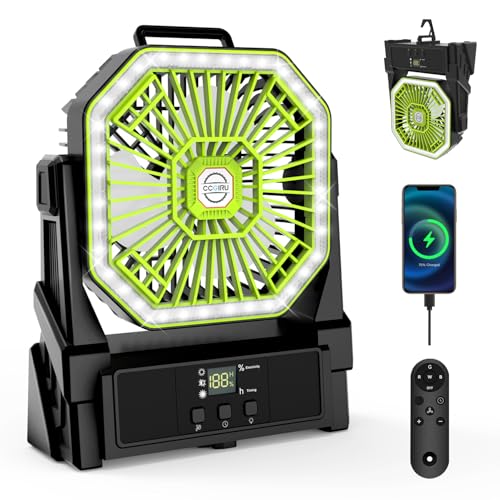 Portable Battery Powered Fan with 4 Lights, 20000mAh Rechargeable 4 Speed C424158