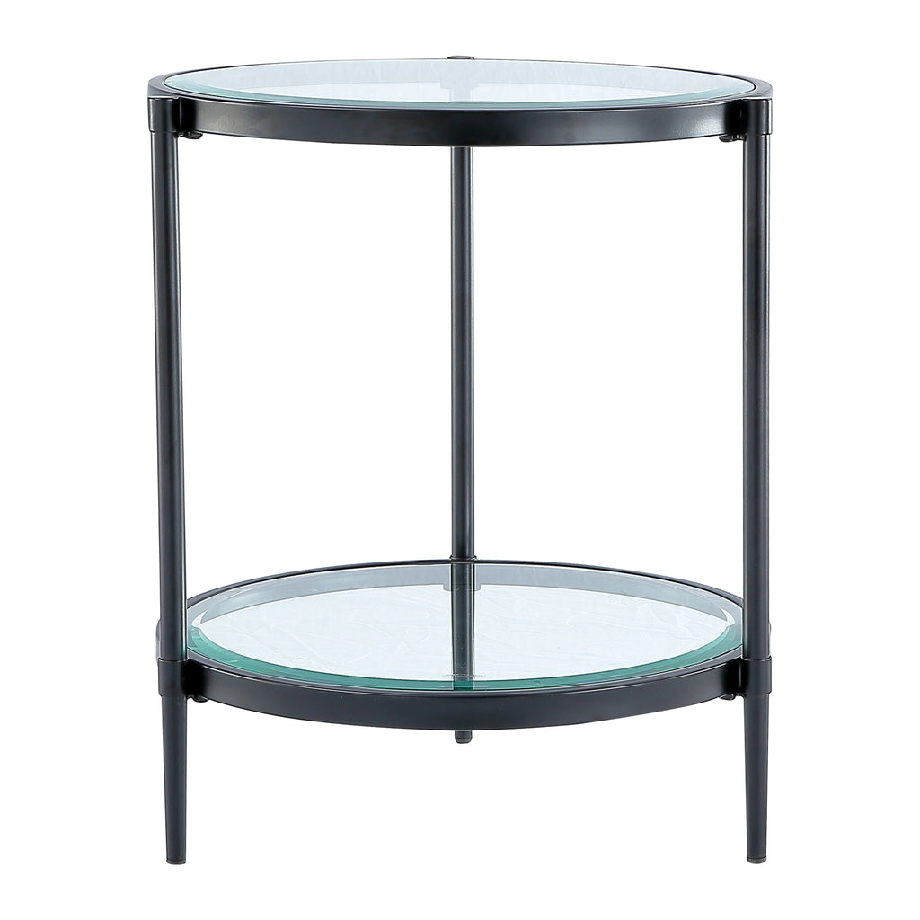 Round Coffee End Table with Temper Glass Top and Metal Leg G7644