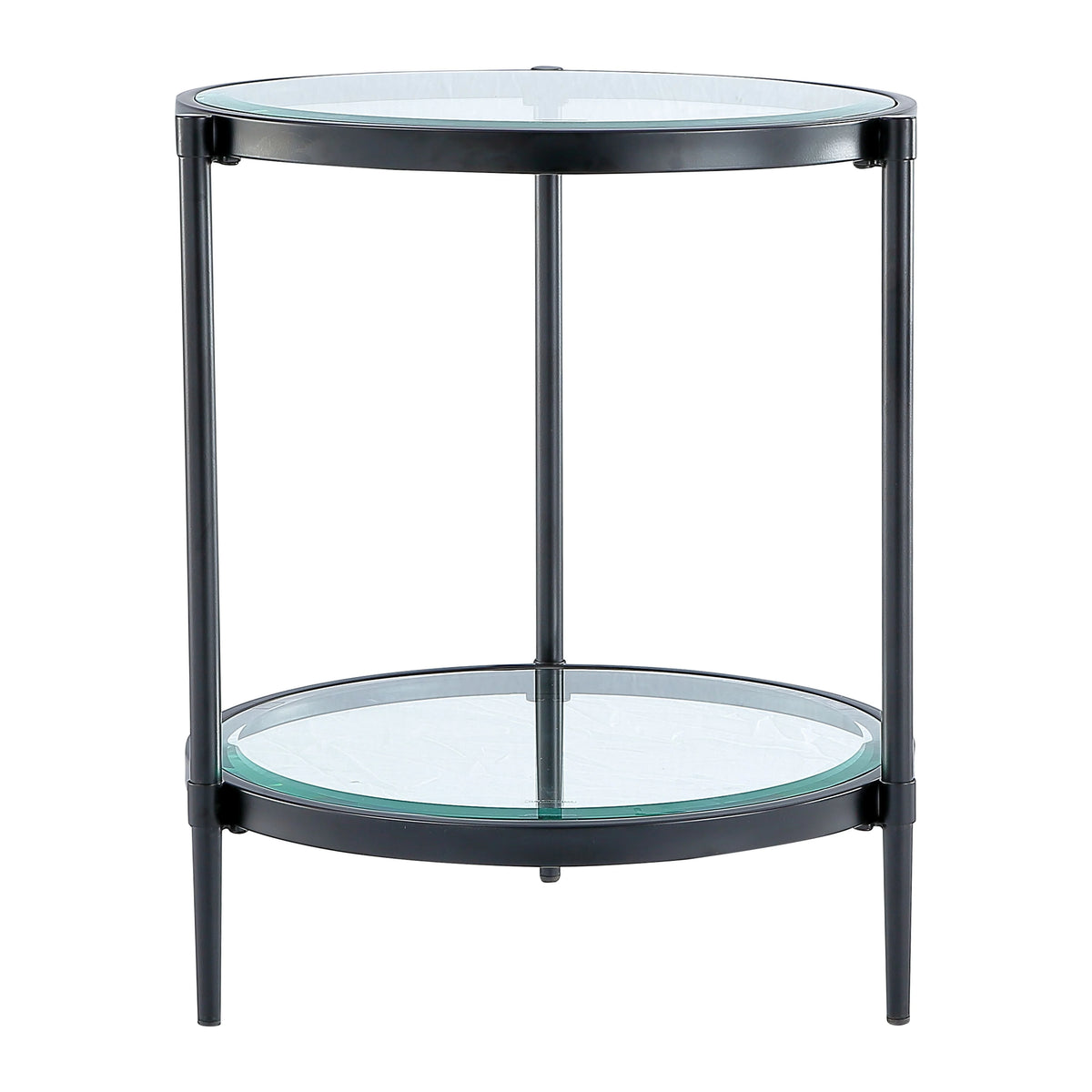 Round Coffee End Table with Temper Glass Top and Metal Leg G7644