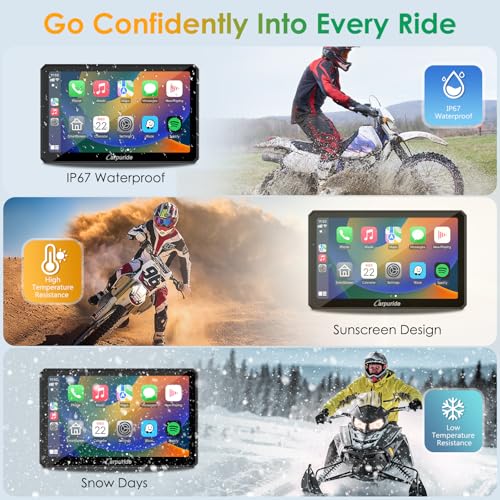 7" Waterproof Motorcycle Carplay Screen with Dual Dash Cam J665