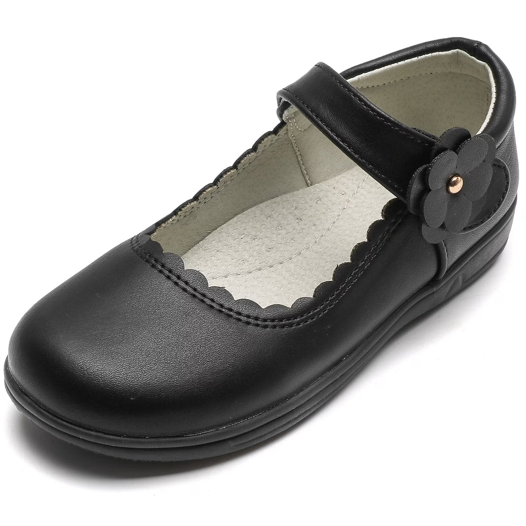 Black Mary Jane Flat School Uniform Shoes R70558