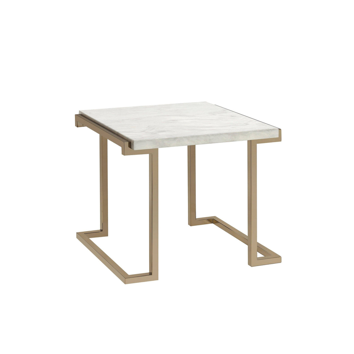 Faux Marble Champagne End Table W589117