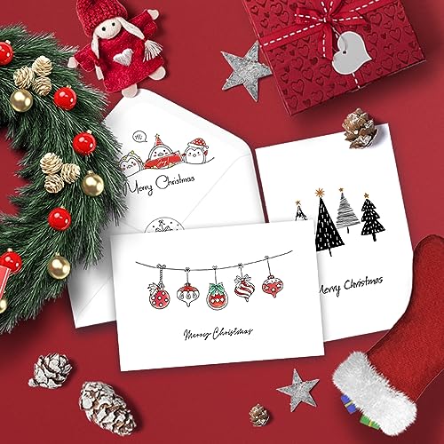 Pack of 24 Merry Christmas Cards with Envelopes, 4" x 6" K165882