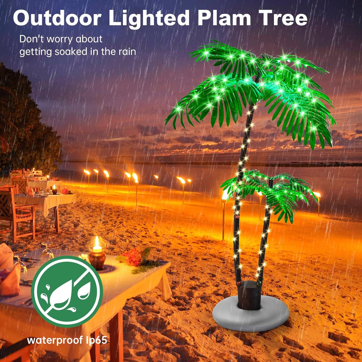6FT Artificial Lighted Palm Tree M798947