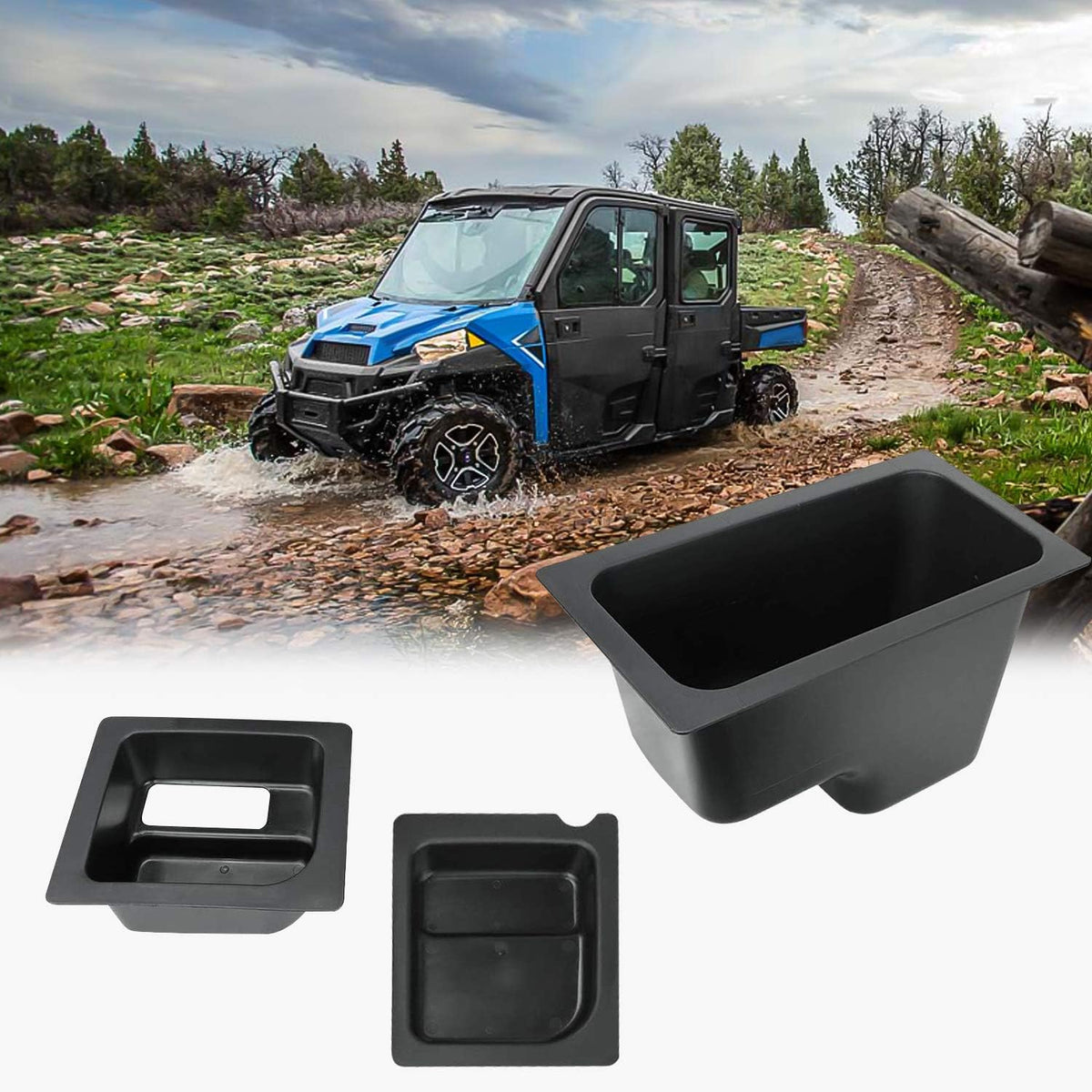3PCS Black Under Seat Storage Bin Set H51606