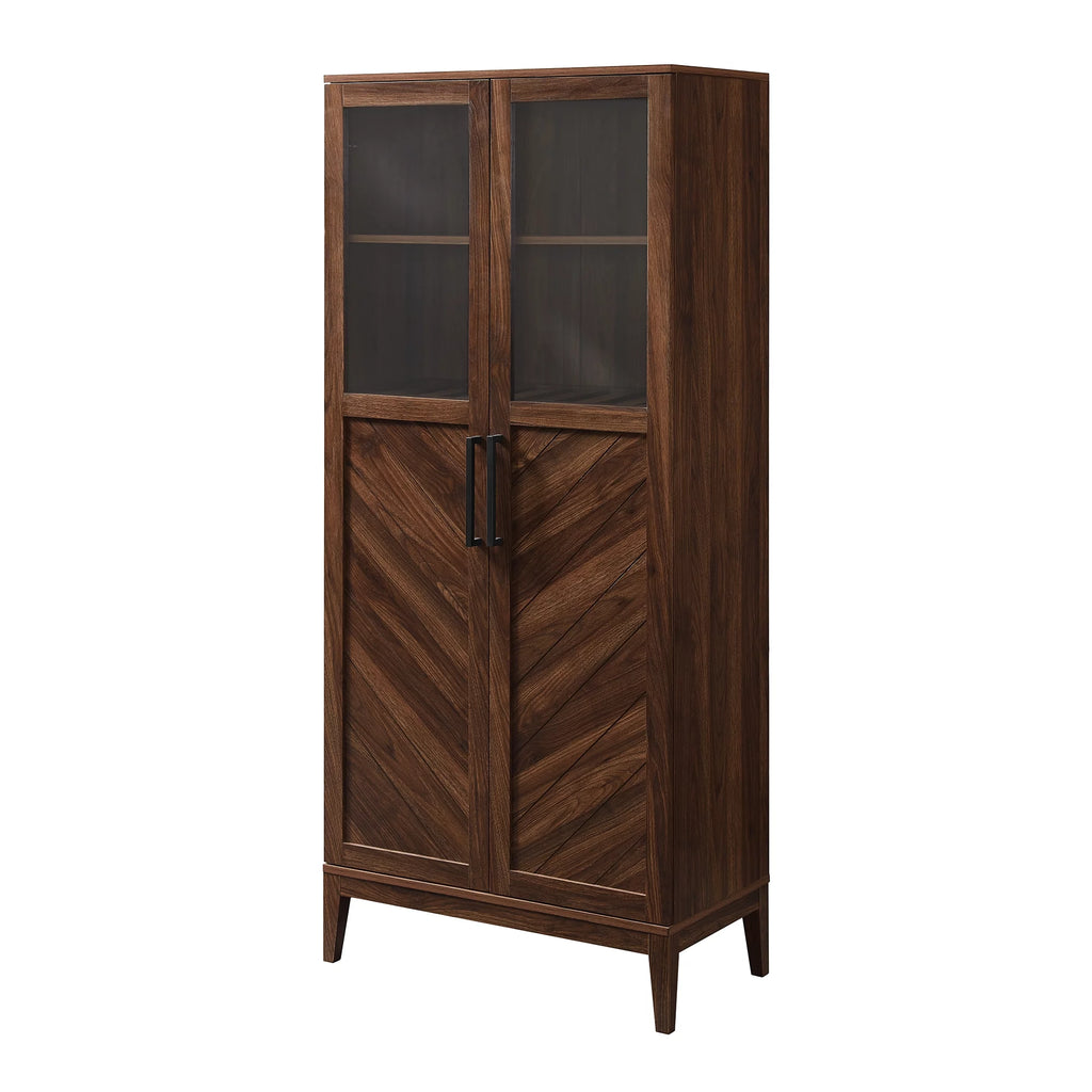 Dark Walnut 2-Door Storage Cabinet J34589