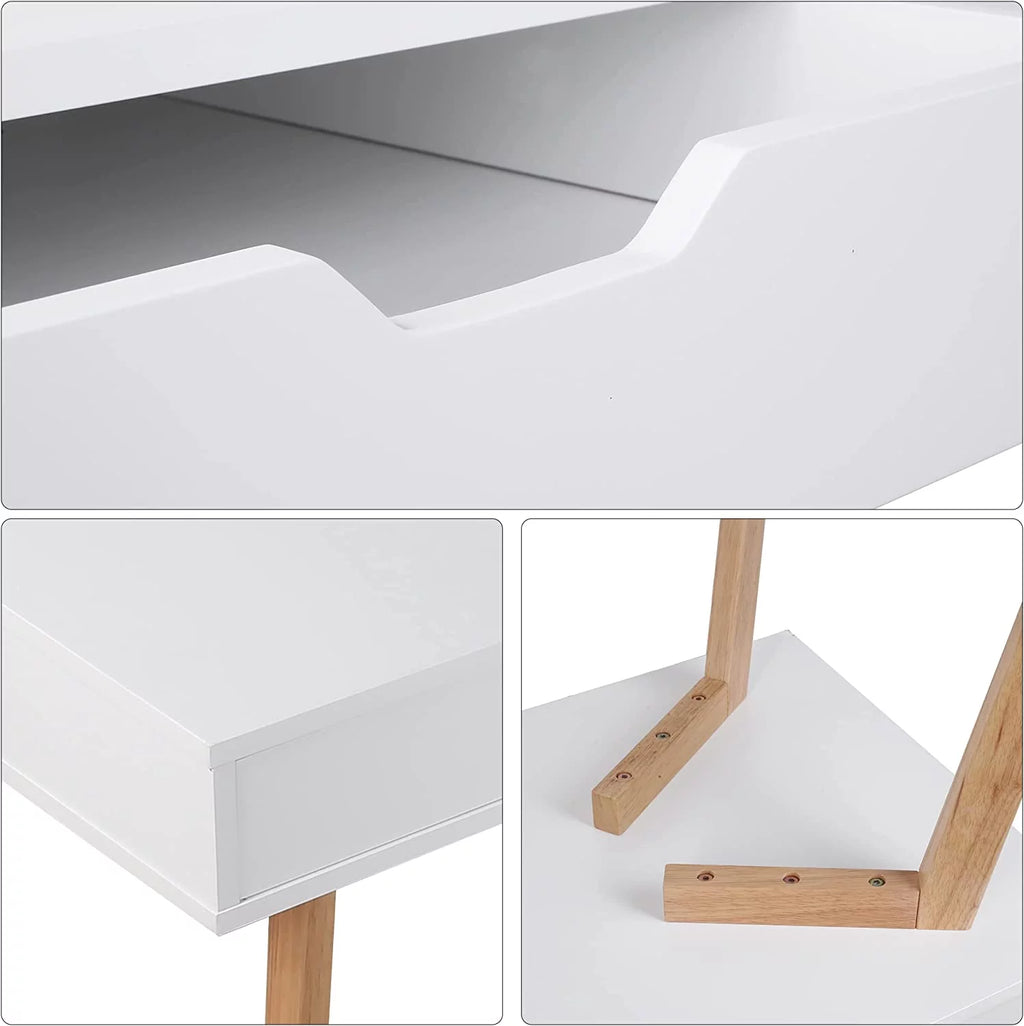 White Computer Writing Desk with 2 Drawers I9515