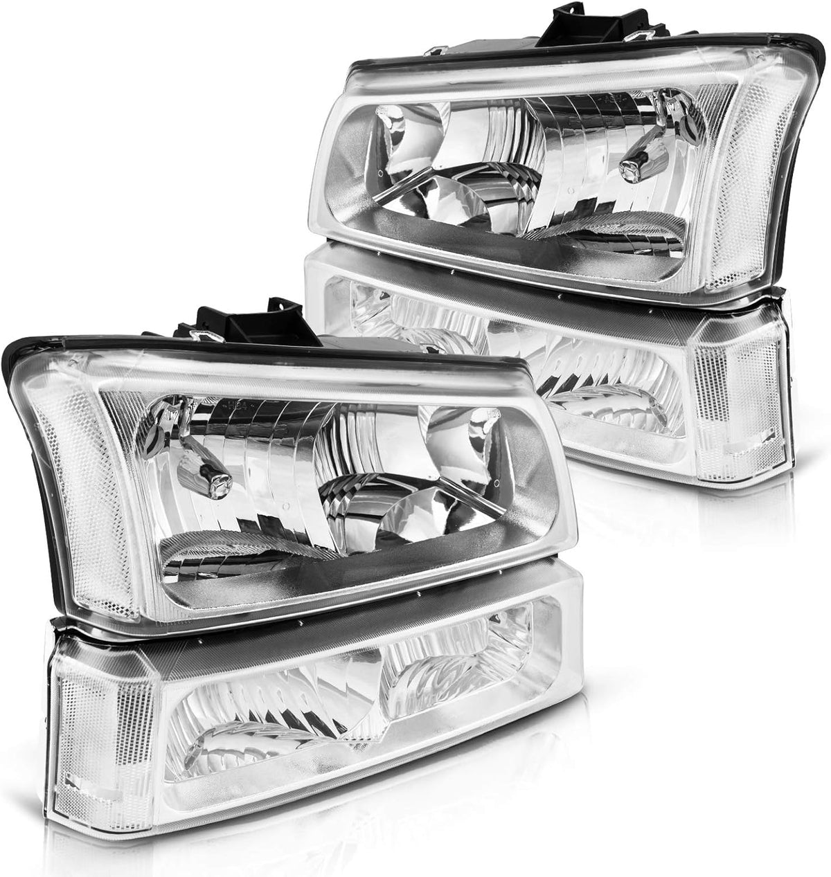 Chrome Housing Clear Reflector Smoke Lens Headlight Assembly M67950