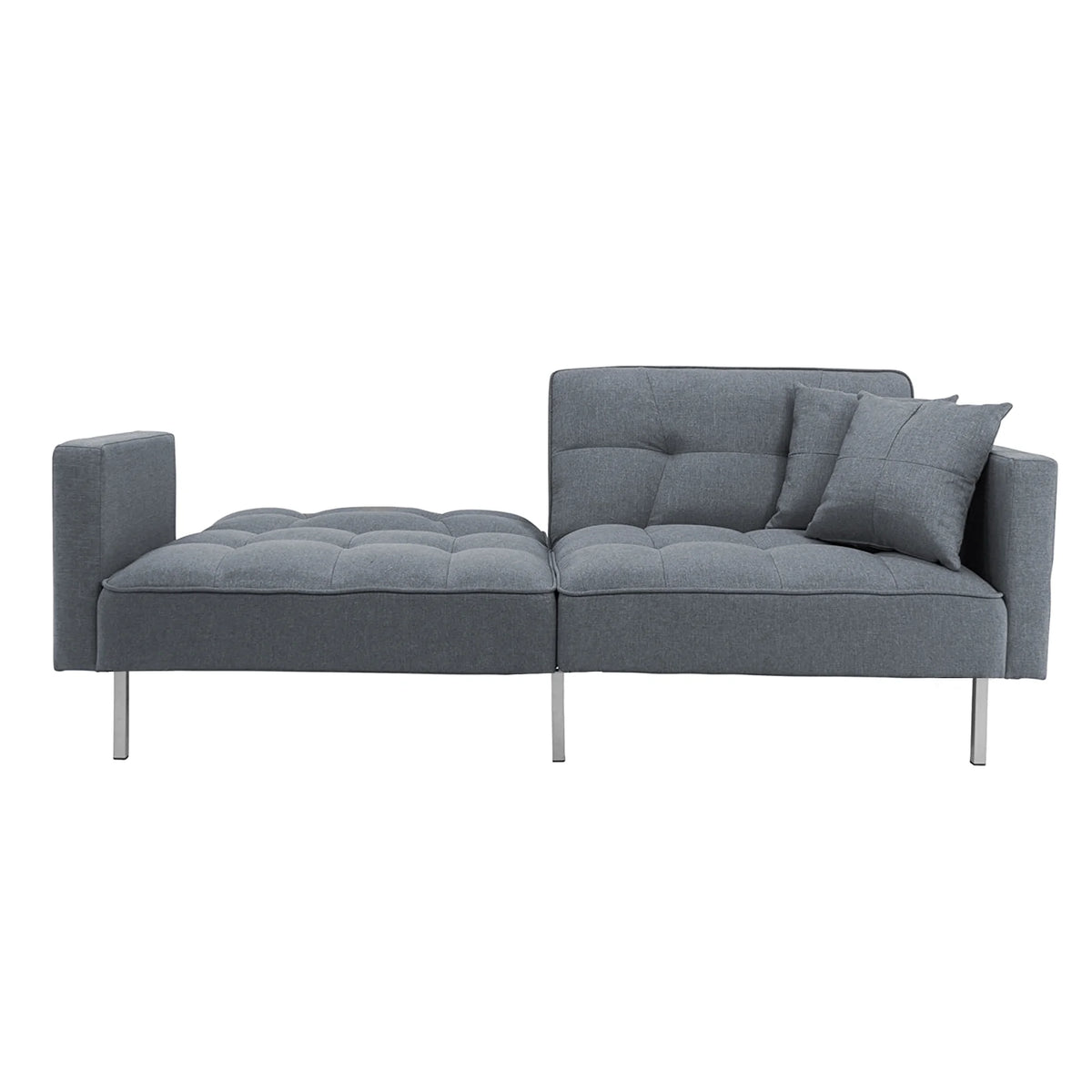 Dark Gray Linen Convertible Futon Sofa Bed X768