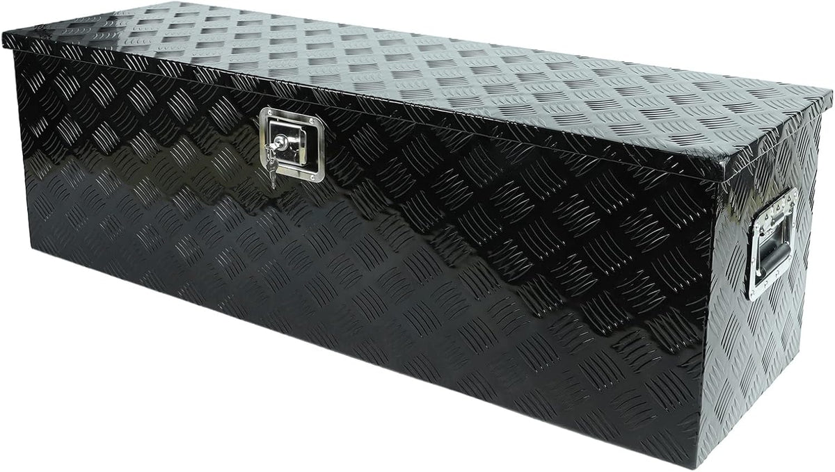 Black Aluminum Truck Bed Tool Box with Lock & Keys N886