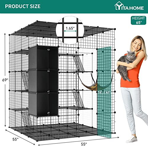 Large Cat Cage with Roof Hammock Platforms B143