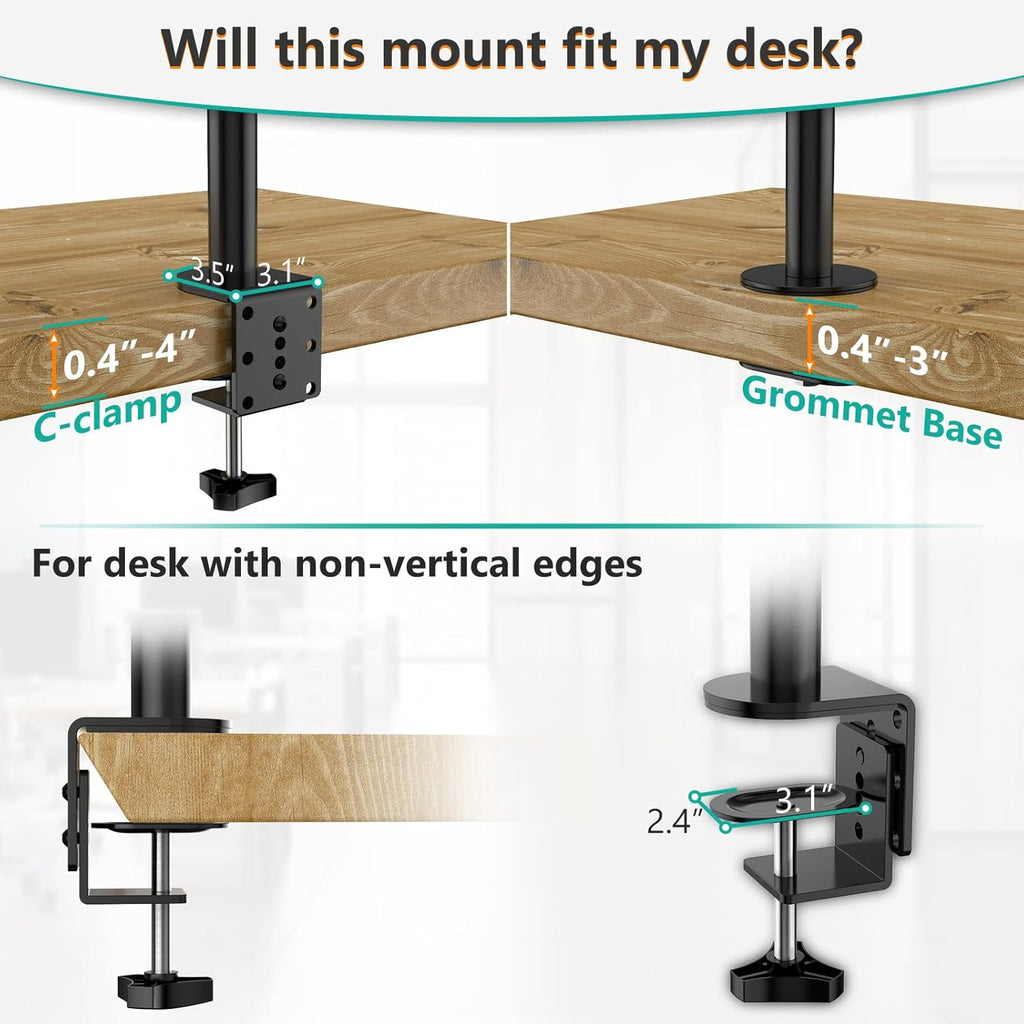 Quad Monitor Desk Mount, Black, Pack of 2 M44311
