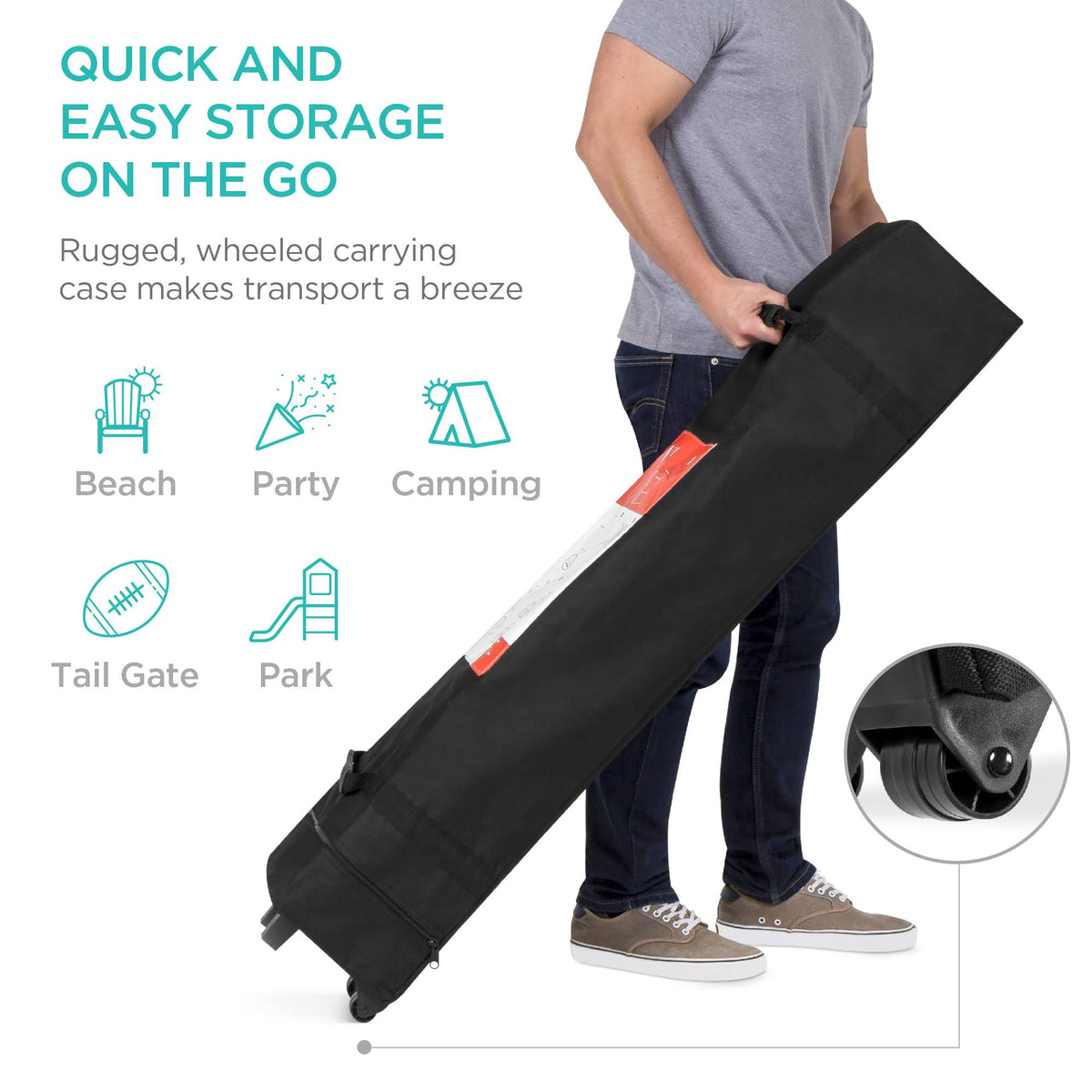 10x10ft Pop Up Canopy Tent with Wheeled Carry Case E8236