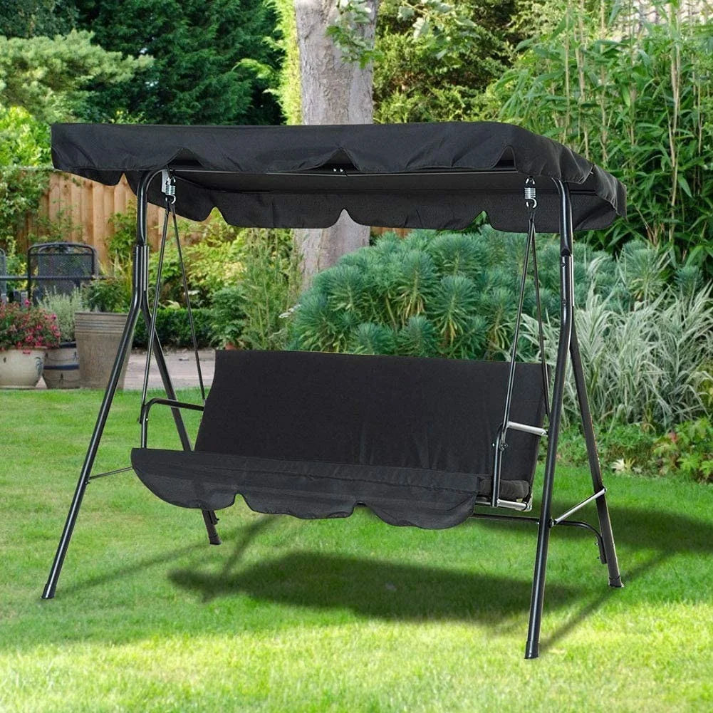 3-Person Metal Porch Swing Bench with Canopy G93465