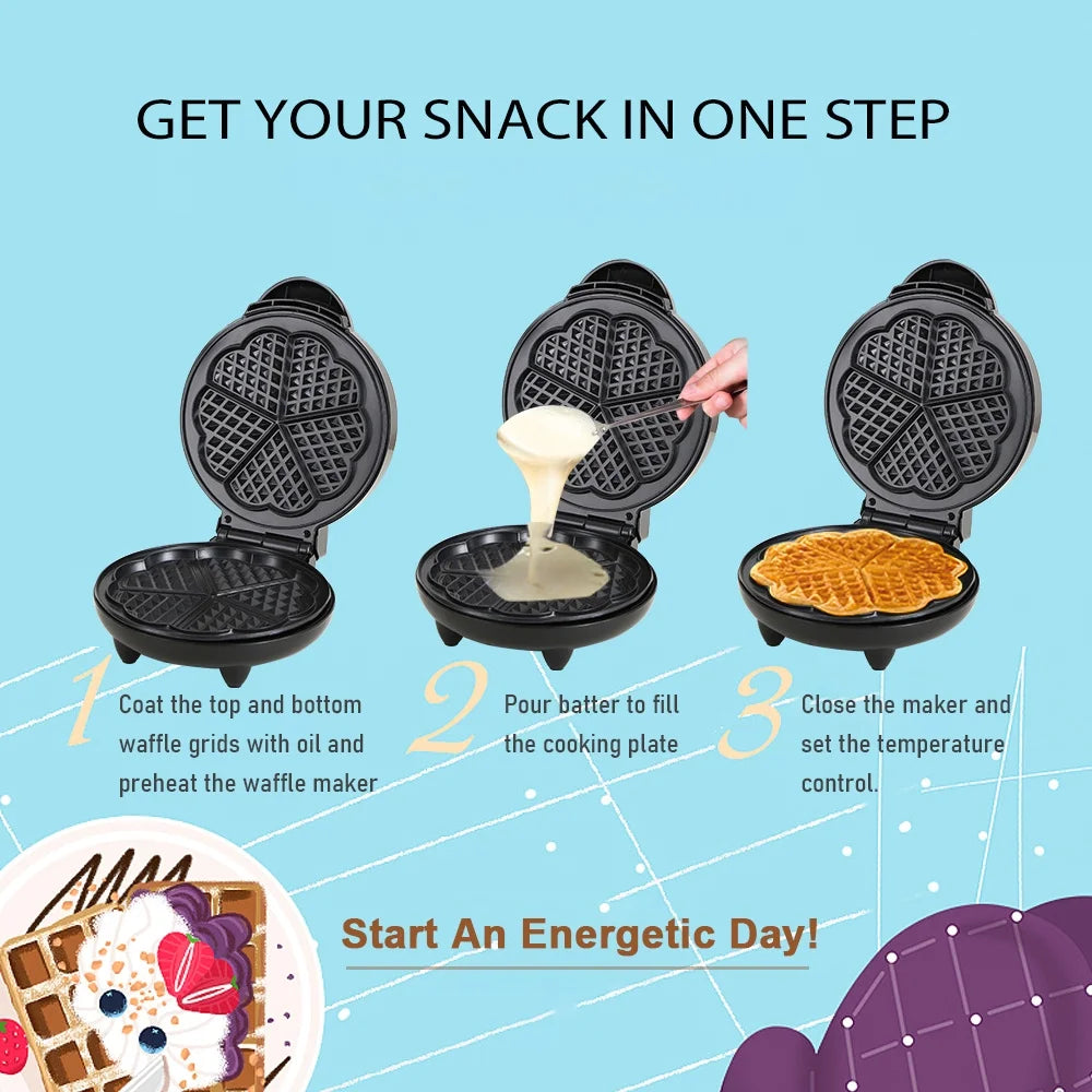1000W Heart-Shaped Waffle Maker G981