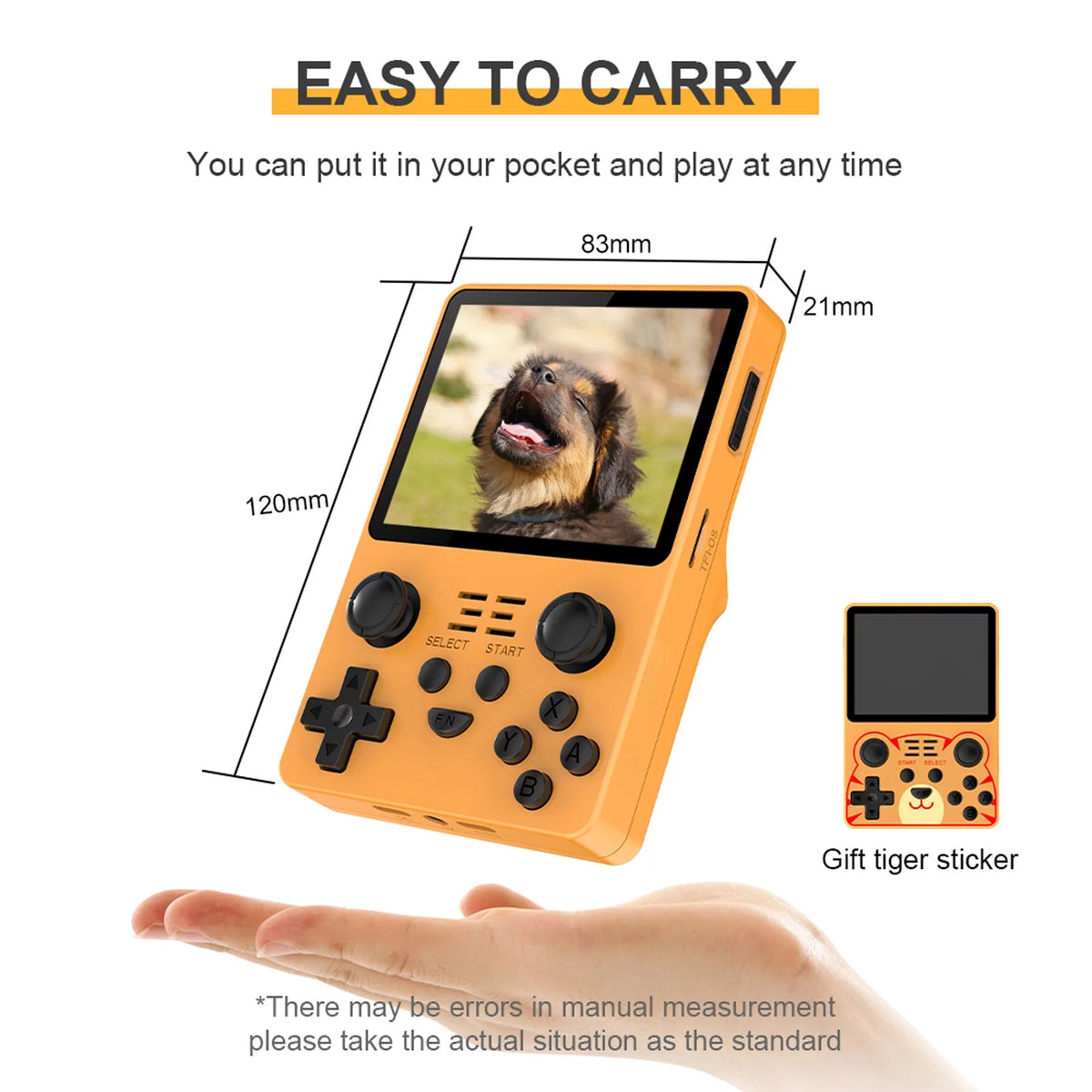 Handheld Game Console Retro Game Player Open Source System Built-in 15000+ Games 3.5-inch IPS Screen 3.5mm Headphone Jack 3500mAh Rechargeable Battery B106370