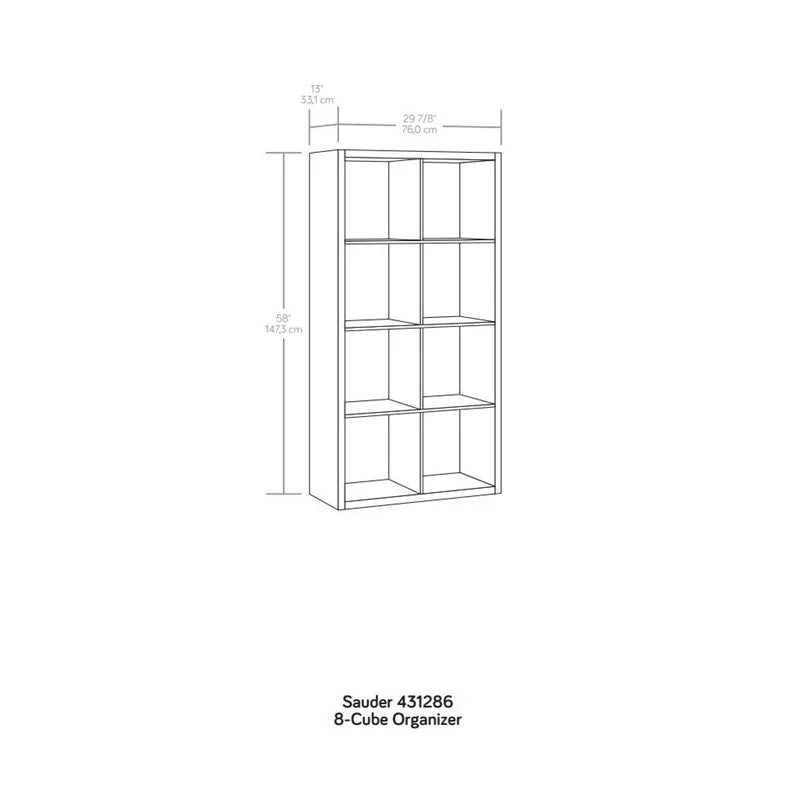 8-Cube Organizer Storage Bookshelf, Mystic Oak Finish Z350320