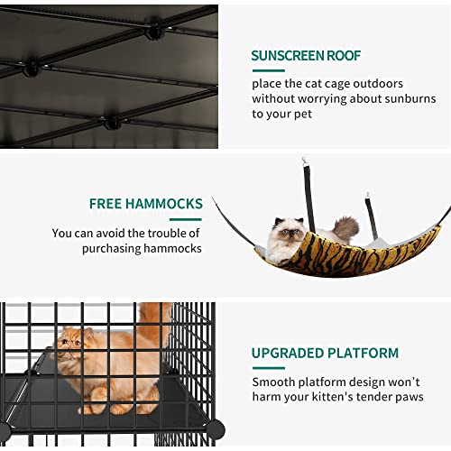 Large Cat Cage with Roof Hammock Platforms B143