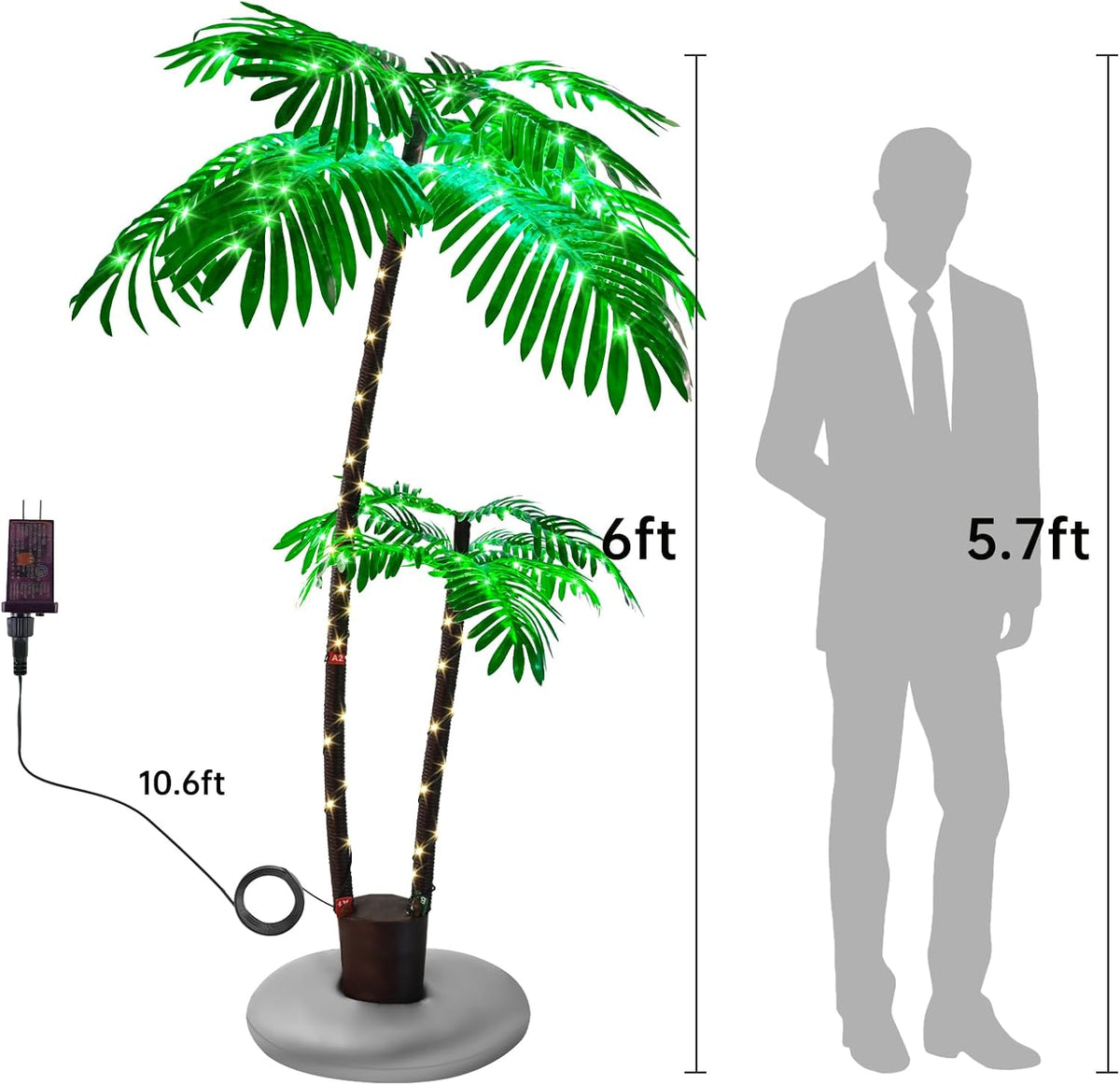 6FT Artificial Lighted Palm Tree M798947