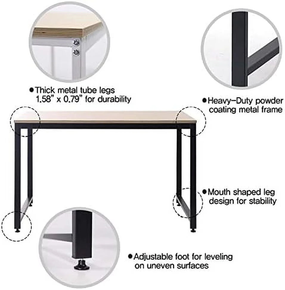 55.1" Computer Writing Desk with Sturdy Metal Frame Z58123
