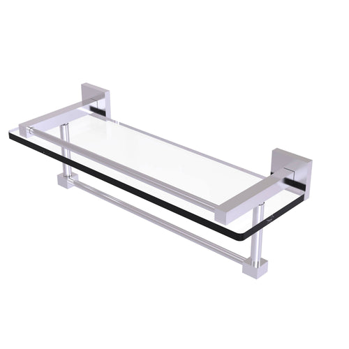 22 in. Gallery Glass Shelf with Towel Bar Matte Gray E194290