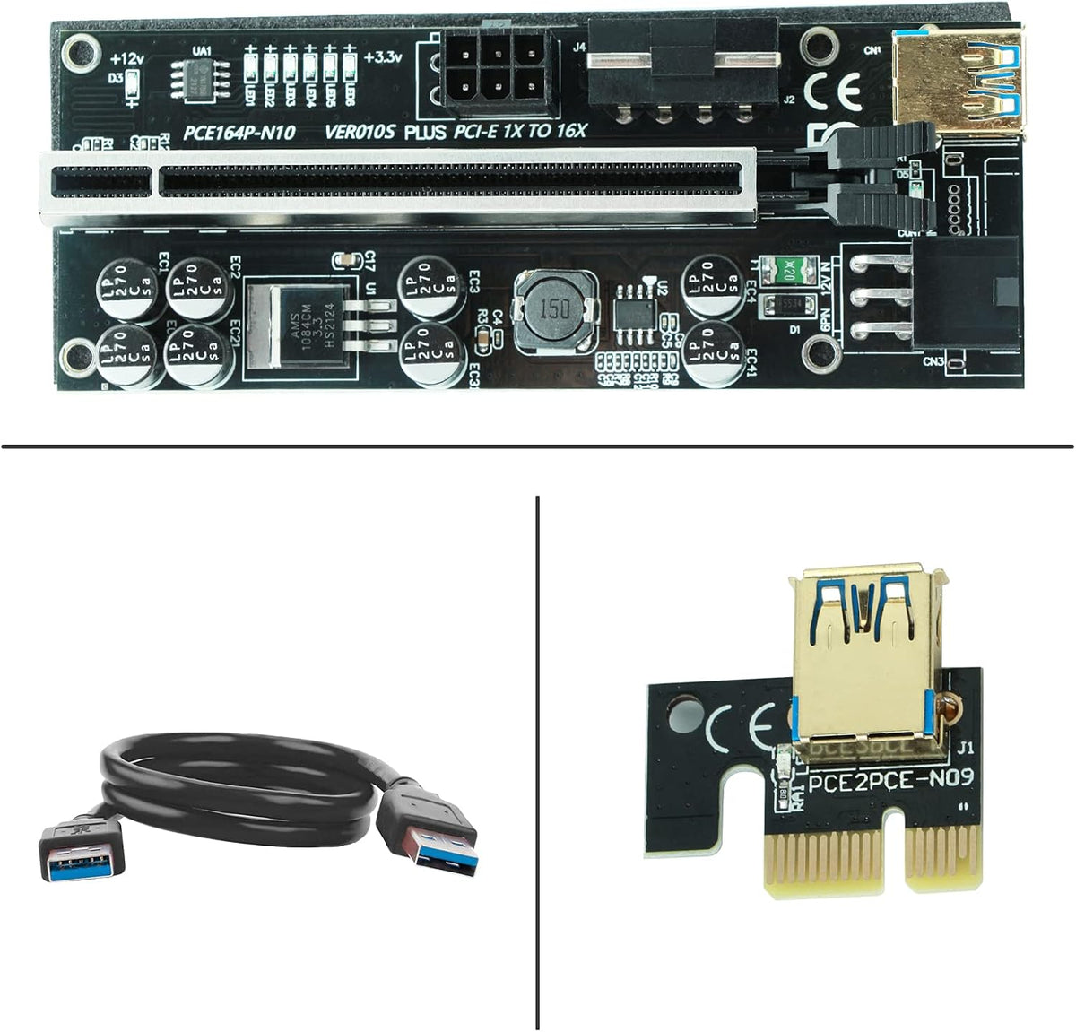 6 Pack PCI-E Riser Express Cable with 60cm USB 3.0 Cable W8096