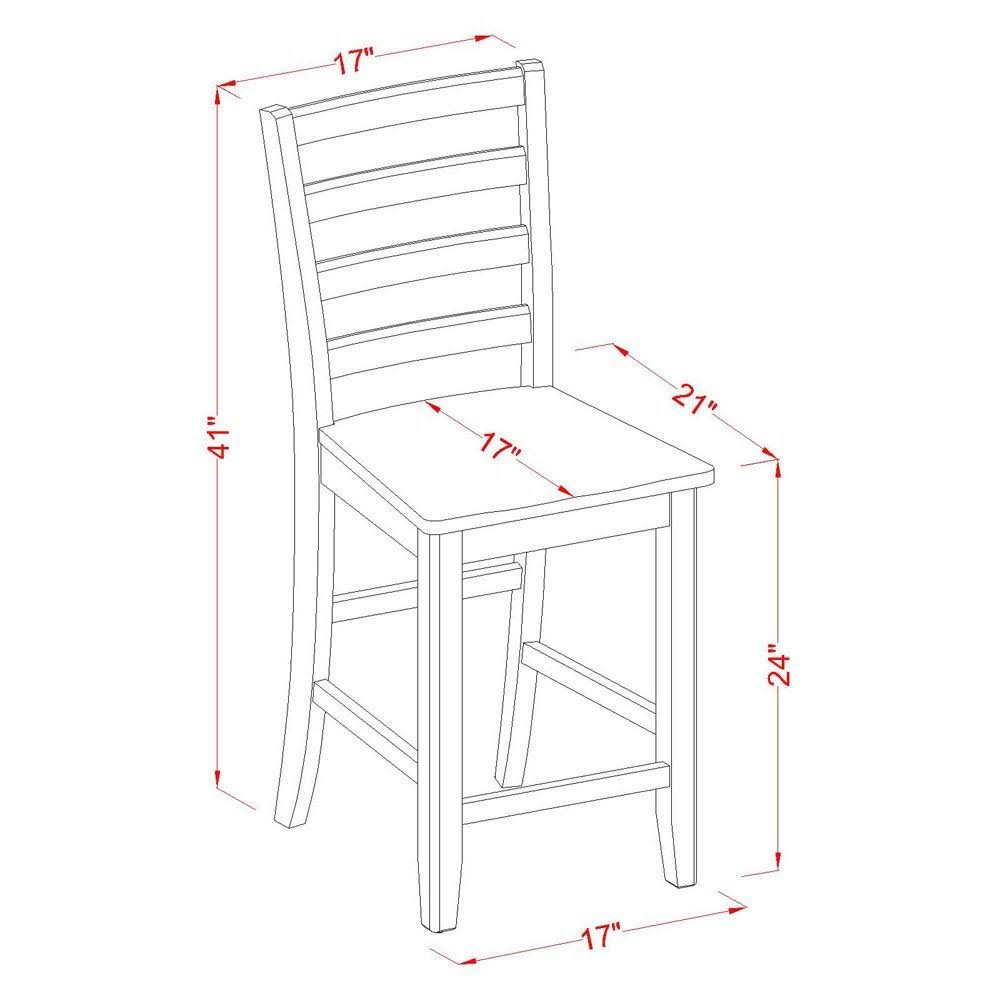 Cappuccino Finish Wood Seat Stool Set of 2 W72317