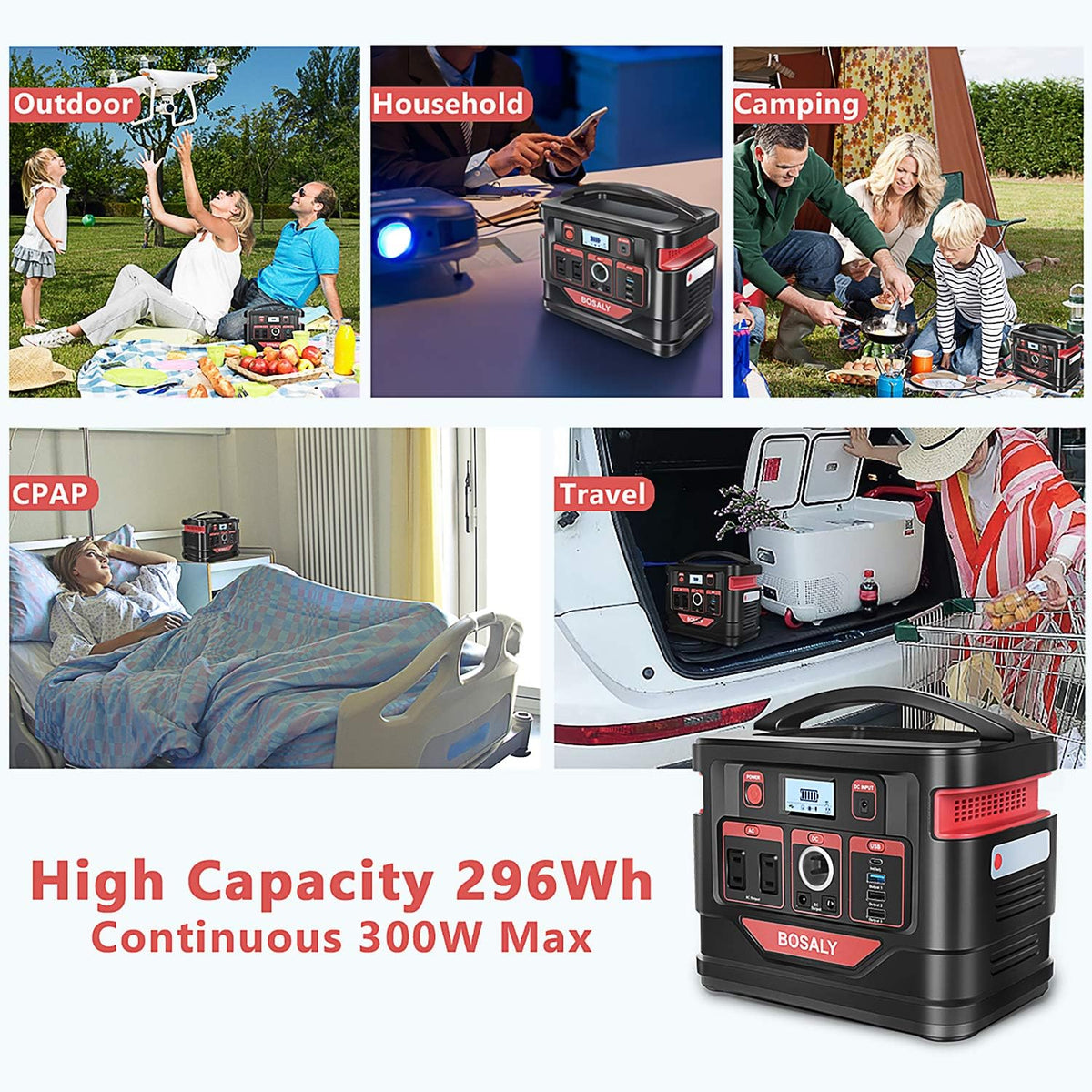 Portable Power Station 296Wh 300W Solar Generator G298880