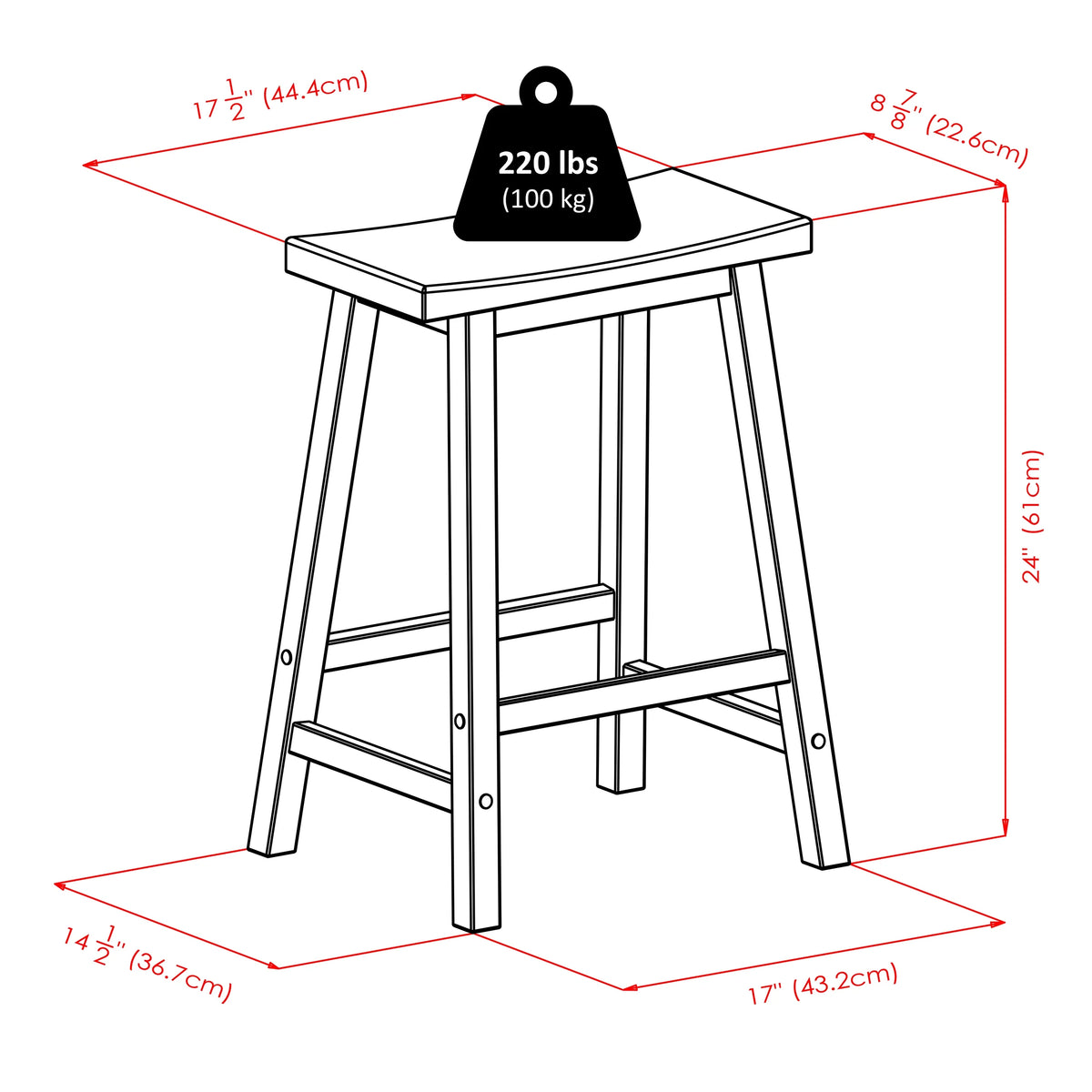 Black 24" Counter Stool D577116