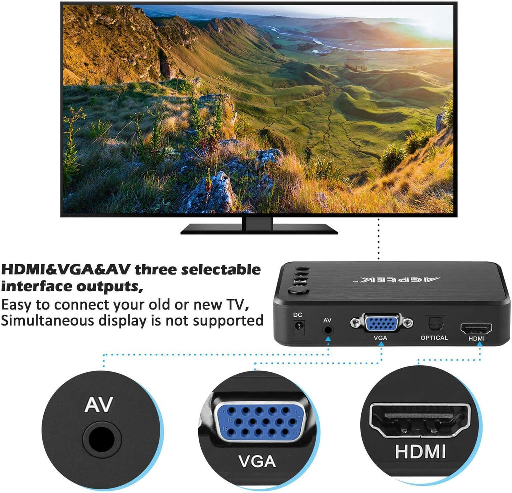 1080P Media Player with Remote Control Pack of 2 B497477